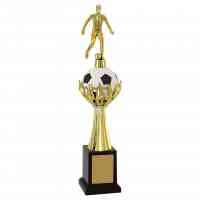Troféu de Torneios e Campeonatos - Bola Preto e Branco - Futebol Jogador
