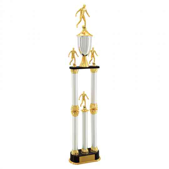 Troféus Prata com dourado 3 alturas